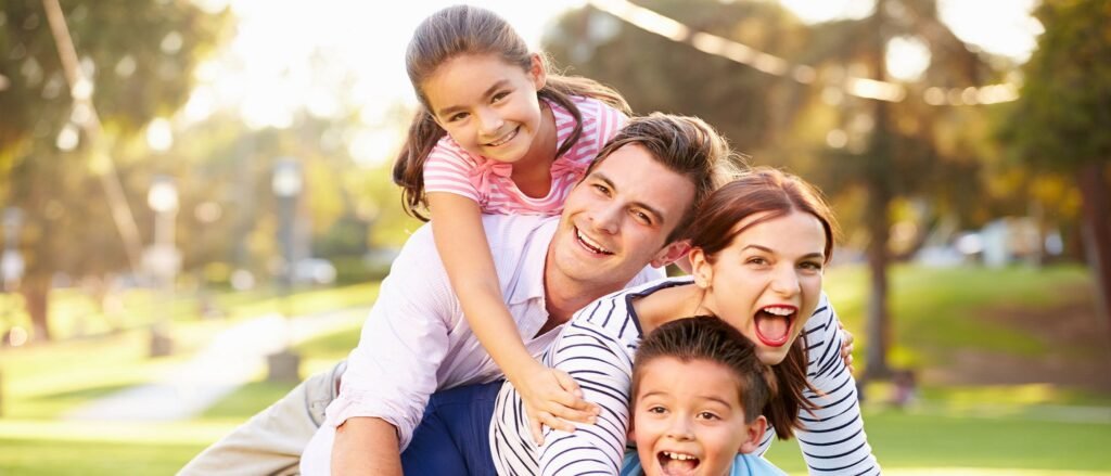 família no parque feliz