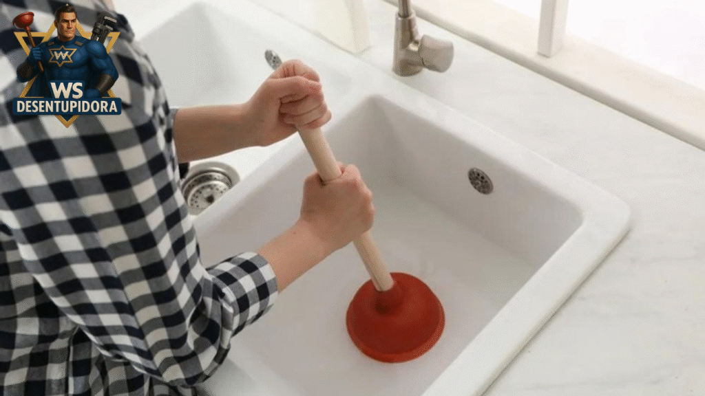Desentupidor de pia funciona