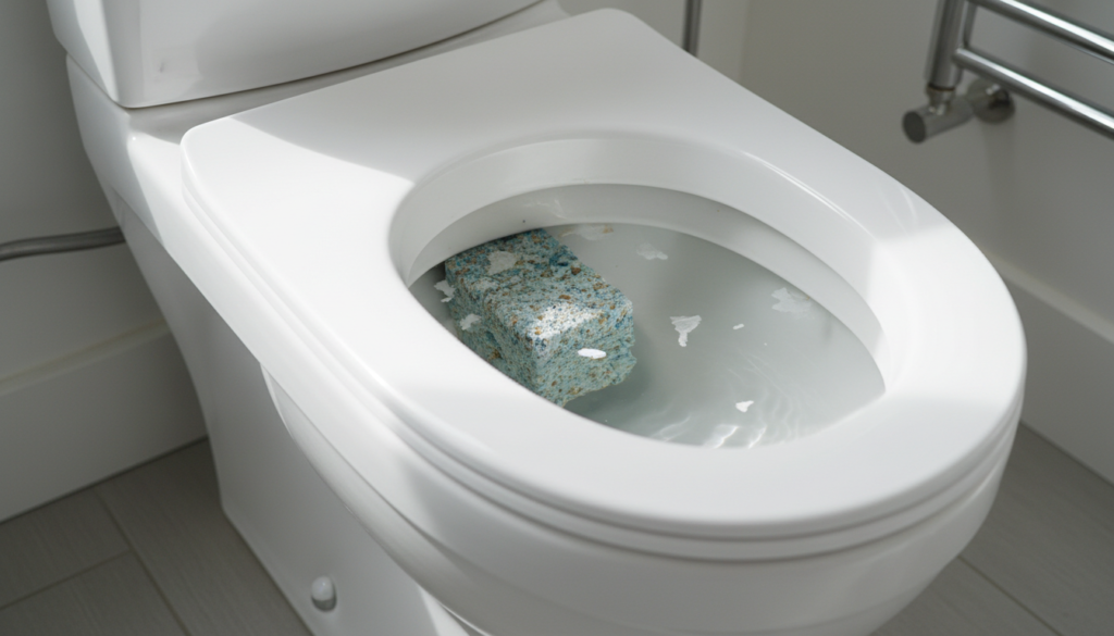 Como remover pedra sanitária que caiu dentro do sifão do vaso.