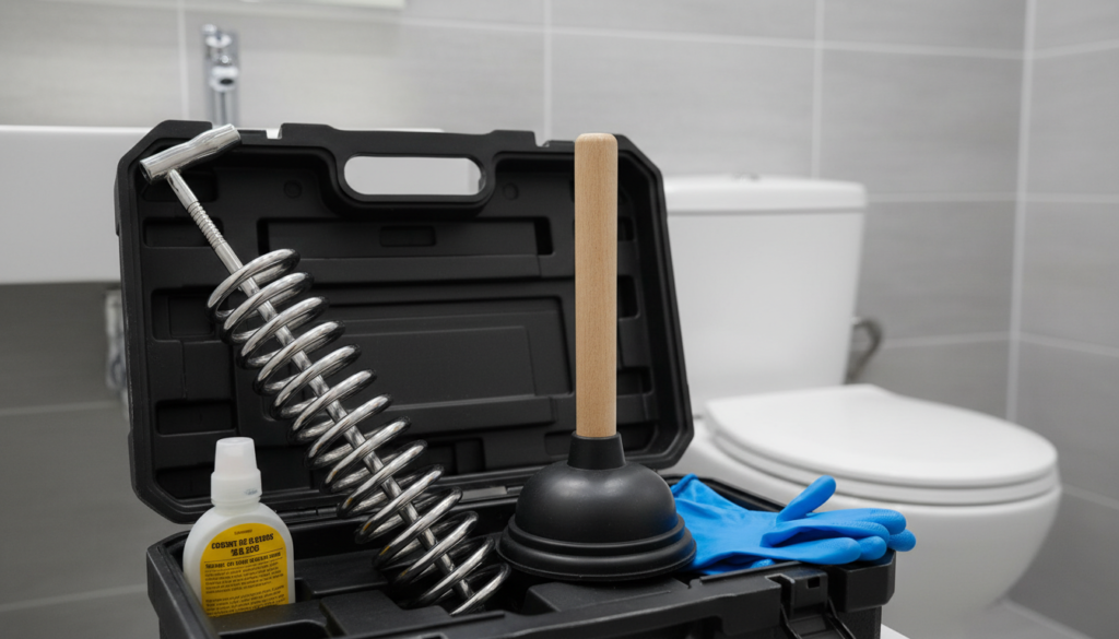Ferramentas para desentupir vaso sanitário