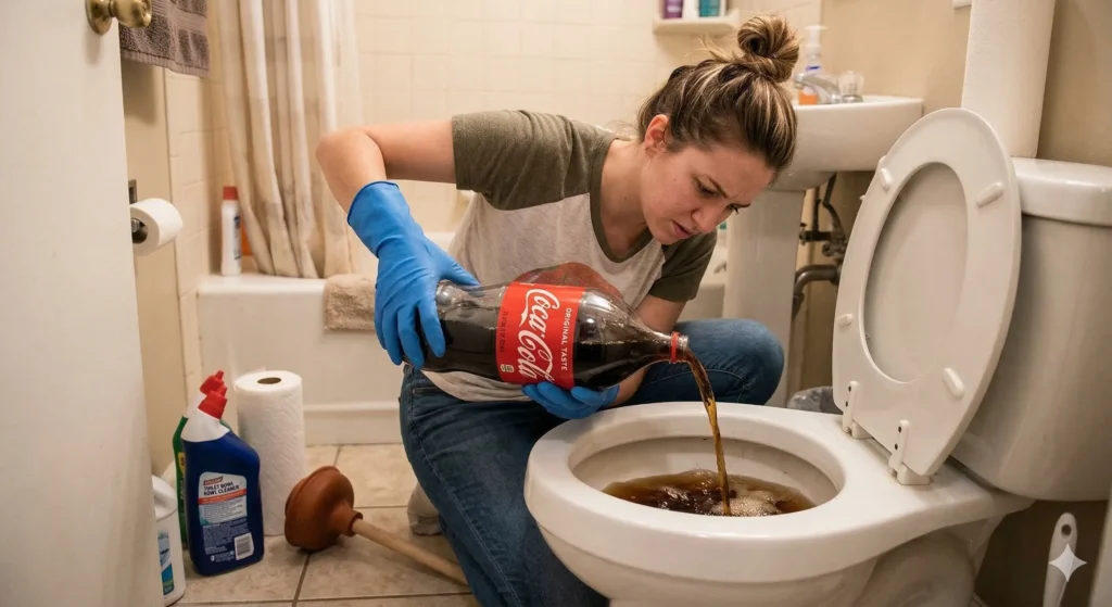 coca-cola desentope vaso sanitário