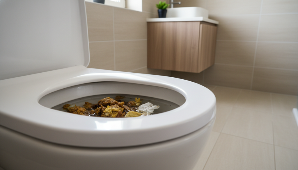 Vaso entupido com fezes