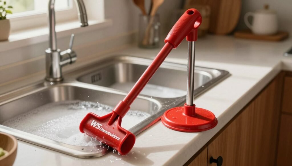 desentupidor na pia da cozinha