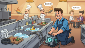Desentupimento em restaurantes: Como resolver o problema sem interromper o atendimento.