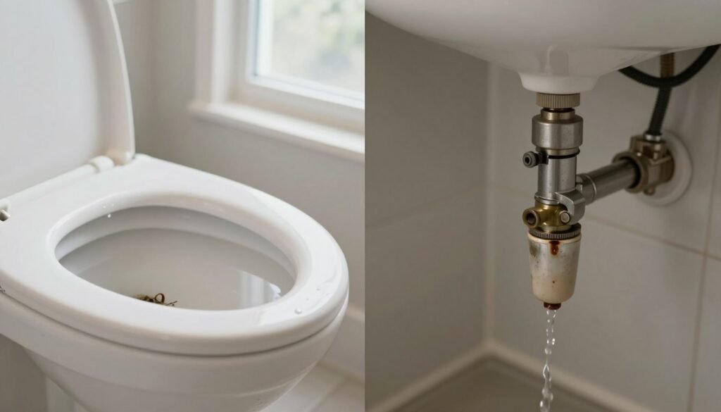 vaso entupido e caixa acoplada com defeito